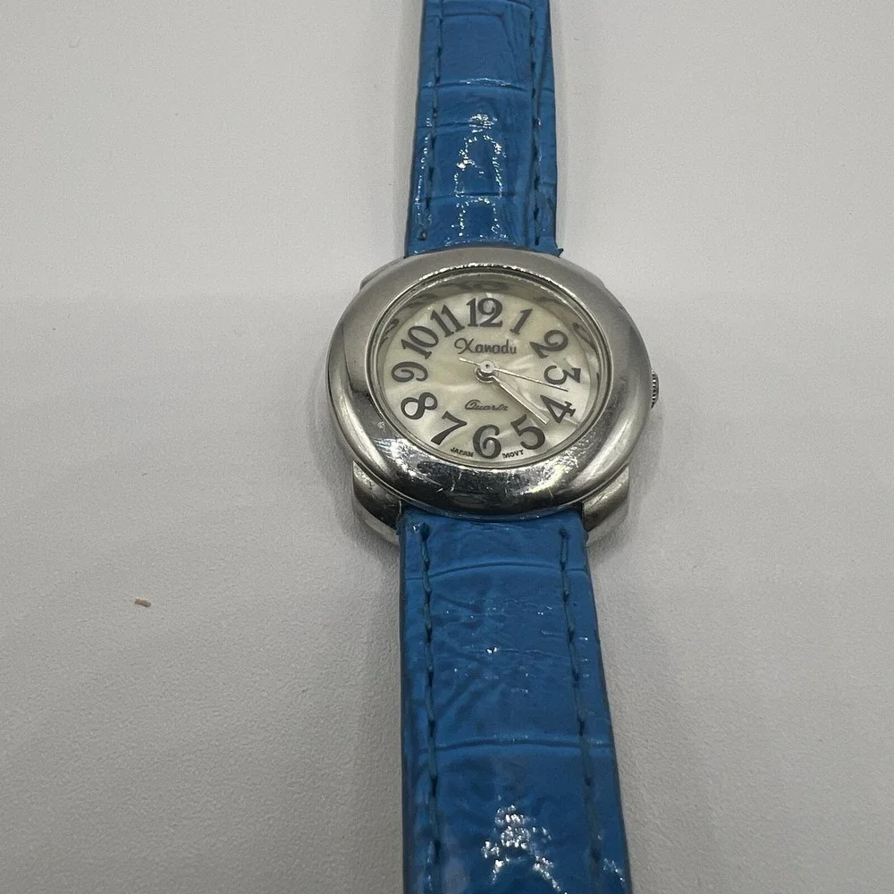 Xanadu Unisex Quartz Watch Blue‎ Genuine Leather Band Vintage Grannycore Fashion